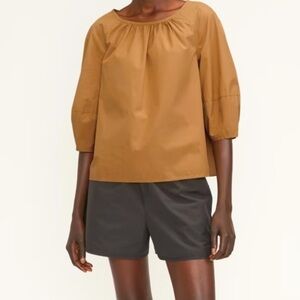 Everlane The Poplin Scoop Neck Top, Caramel, size S NWT